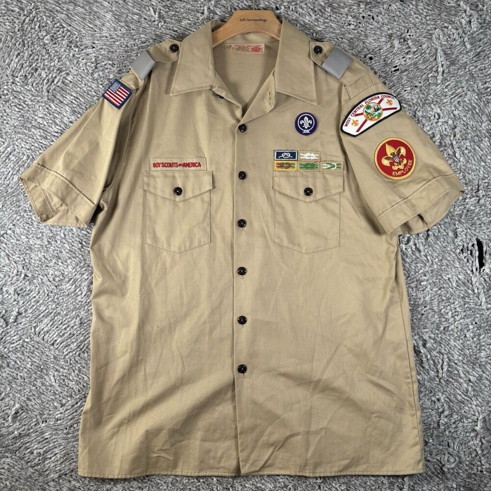 Boy Scout of America Official Mens Shirt Size Large WEST CENTRAL FLORIDA COUNCIL
